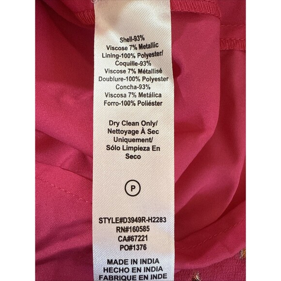 CIEBON Eryn Metallic Fleck Maxi Dress In Bright Pink Sz XL New - Picture 8 of 8